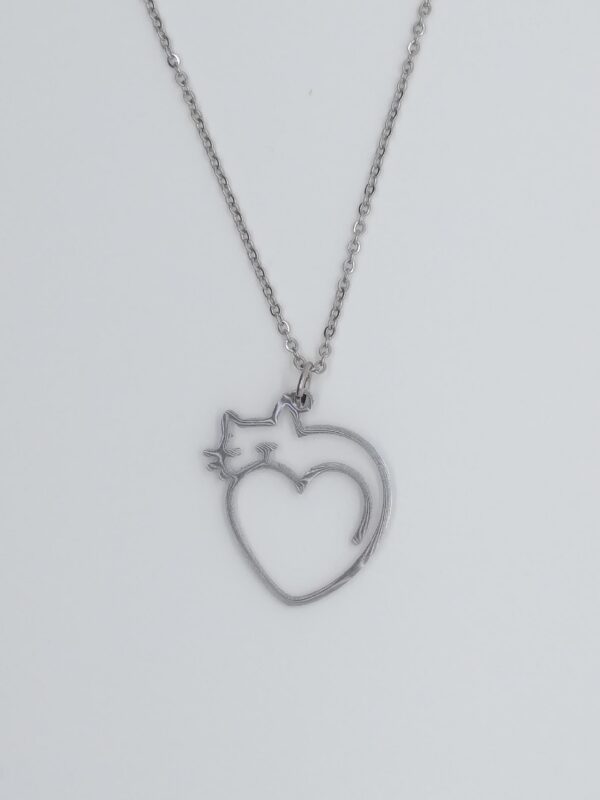 Collier Chat coeur – Image 2