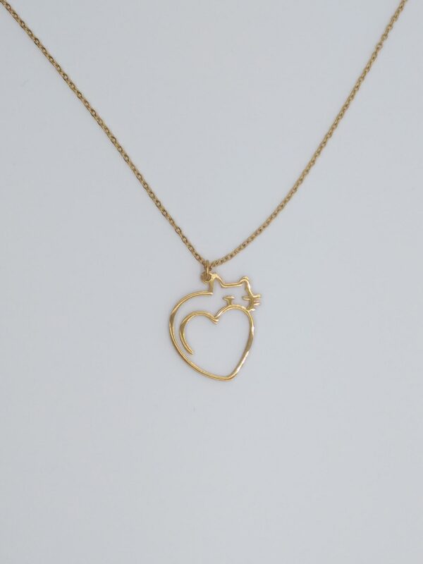 Collier Chat coeur – Image 4